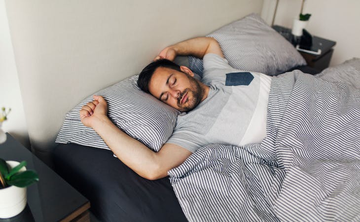 person sleeping on back