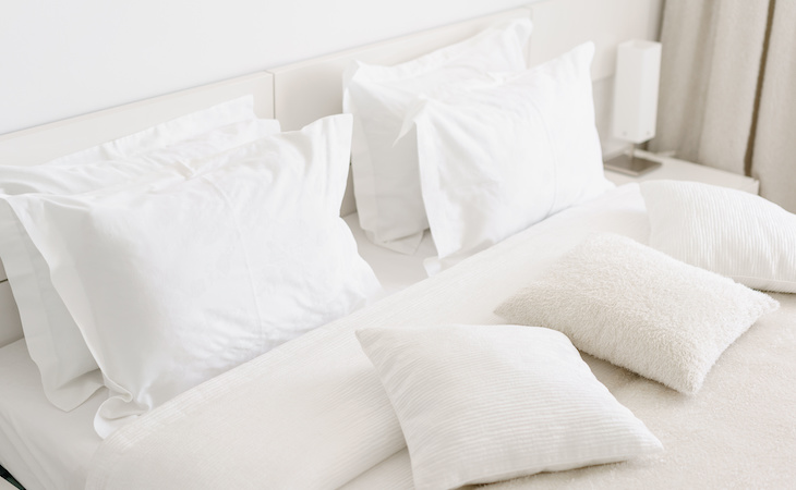 pillows on top of hotel bed