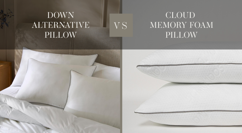 Comparison of two pillow types - saatva down alternative vs saatva cloud memory foam