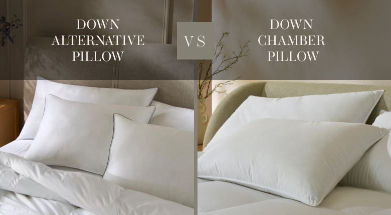 Comparison of two pillow types - saatva down alternative vs saatva down chamber