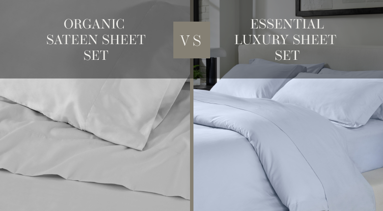 Comparison of two sheet sets - saatva organic sateen vs saatva essential luxury