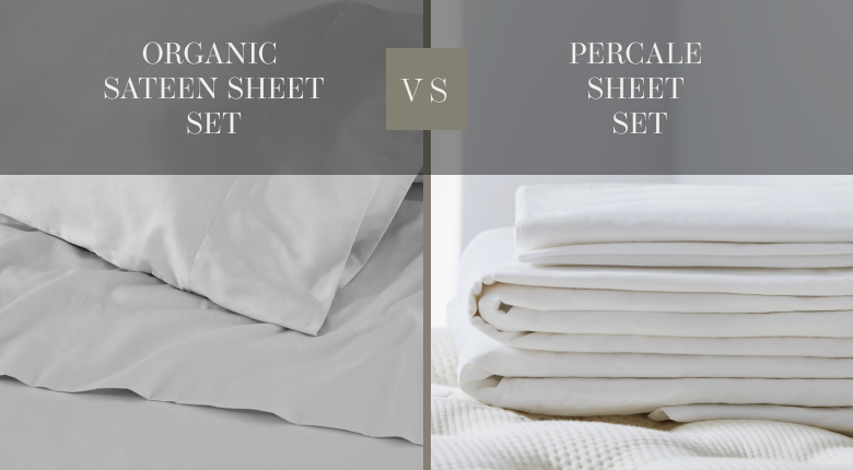 Comparison of sheet sets styles - saatva organic sateen vs saatva percale