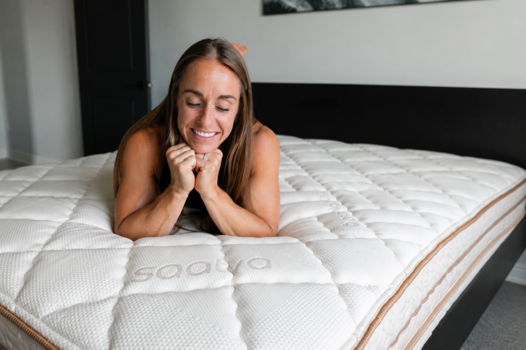 Arielle Loewen at home on her new Saatva Mattress