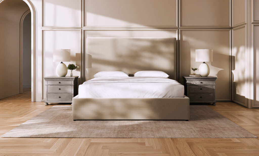 Scene PROVENCE BED Front FABRIC TAUPE